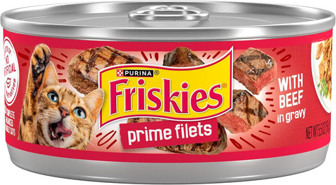 Purina  Prime Filets with Beef in Wet Cat Food Gravy - (Pack of 24) 5.5 Oz. Cans