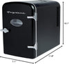 Retro Mini Personal Fridge Cooler, Holds up to 9 Cans, Portable & Compact, AC Plug & 12V Car Charger – Black