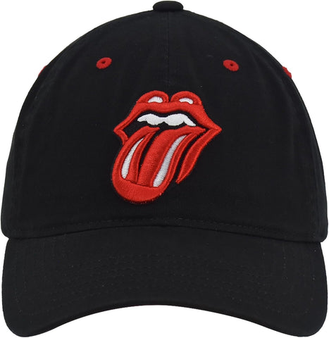 Rolling Stones Women'S Dad Hat, Lips Logo Adjustable Cotton Baseball Cap with Curved Brim