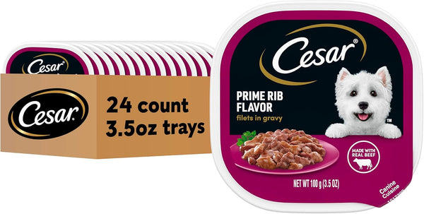 Filets in Gravy Adult Wet Dog Food, Prime Rib Flavor, 3.5 Oz. (24 Count, Pack of 1)