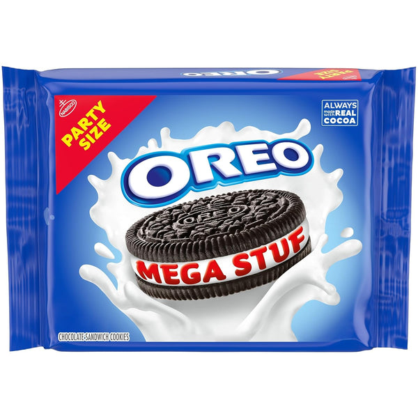 Mega Stuf Chocolate Sandwich Cookies, Party Size, 1 Lb 9.35 Oz
