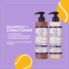 Black Vanilla Sulfate Free Shampoo and Conditioner Set for Curly, Wavy or Natural Hair, Moisturizing Hair Care for Dry, Damaged Split Ends, 1 Kit
