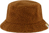 C & C California Bucket Hat, Faux Sherpa Packable Travel Hat, Wide Brim Summer Hat, Rust, One Size