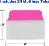 Multiuse Ultra Tabs, 2" X 1.5", 2-Side Writable, Neon Pink/Green/Orange, 24 Repositionable Tabs (74753)