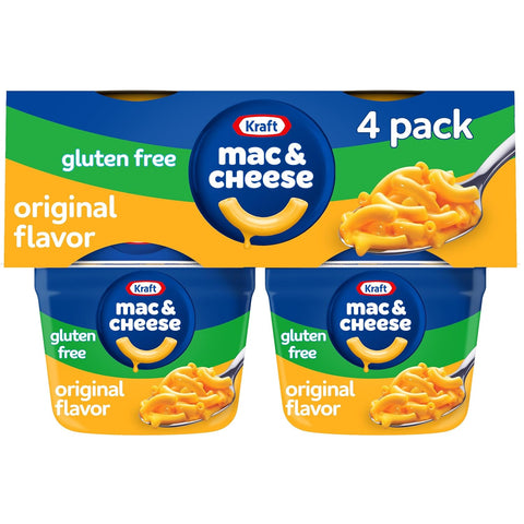 Kraft Gluten Free Original Mac & Cheese Macaroni and Cheese Dinner, 4 Ct Pack, 1.9 Oz Cups
