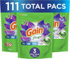 Flings! 3-In-1 Laundry Detergent Soap Pods, Moonlight Breeze Scent, 3 Bag Value Pack, 111 Count, HE Compatible, 37 Count (Pack of 3)