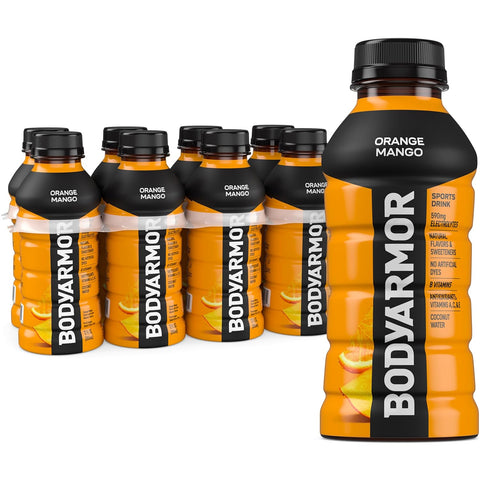 Sports Drink Sports Beverage, Orange Mango, Coconut Water Hydration, Natural Flavors with Vitamins, Potassium-Packed Electrolytes, Perfect for Athletes, 12 Fl Oz (Pack of 8)