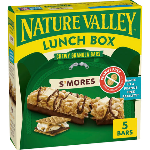 Lunch Box Chewy Granola Bars, S'Mores, Peanut Free, 5 Bars, 4.6 Oz