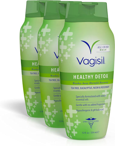 Feminine Wash for Intimate Area Hygiene, Healthy Detox, All over Body Wash for Women, Gynecologist Tested, Hypoallergenic and Ph Balanced, 12 Fl Oz (Pack of 3)