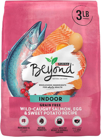 Natural Grain Free Dry Cat Food Simply Indoor Salmon, Egg and Sweet Potato Recipe - 3 Lb. Bag