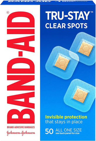 Brand Tru-Stay Clear Spots Bandages for Discreet First Aid, All One Size, 50 Count