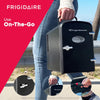 Retro Mini Personal Fridge Cooler, Holds up to 9 Cans, Portable & Compact, AC Plug & 12V Car Charger – Black