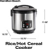 Digital Programmable Rice Cooker & Food Steamer, 14 Cups Cooked (7 Uncooked) with Steam & Rinse Basket, Stainless Steel (37548)