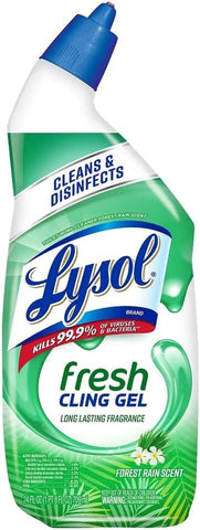 Toilet Bowl Cleaner Gel, for Cleaning and Disinfecting, Stain Removal, Forest Rain Scent, 24Oz
