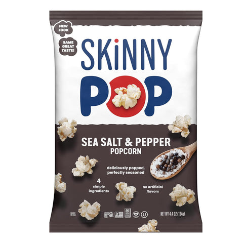 Popcorn, Sea Salt & Pepper, Whole Grain, Dairy-Free Snack, 4.4Oz Bag