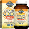 Vitamin D, Vitamin Code Raw D3, Vitamin D 2,000 IU, Raw Whole Food Vitamin D Supplements with Chlorella, Fruit, Veggies & Probiotics for Bone & Immune Health, 60 Vegetarian Capsules