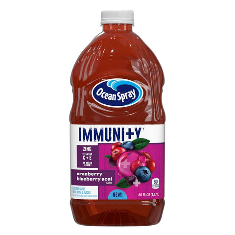 ® Immunity Cranberry Blueberry Acai Flavored Juice Drink, Immunity Support Beverage with Antioxidants Vitamin C, Vitamin E and Zinc, 60 Fl Oz Bottle