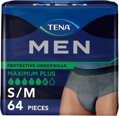 Incontinence Underwear for Men, Maximum plus Absorbency, Small/ Medium, 64 Count (Packaging May Vary)