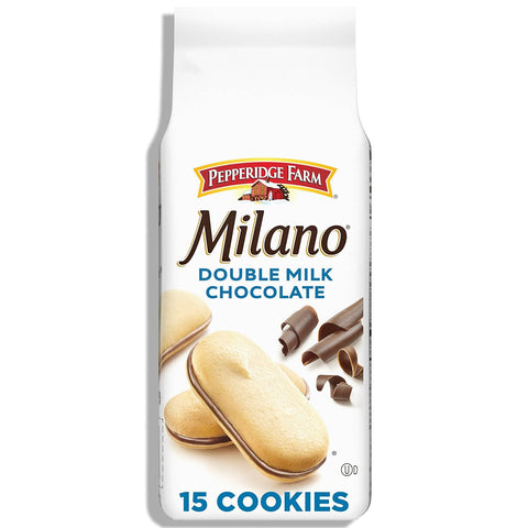 Milano Double Milk Chocolate Cookies, 7.5 OZ Bag (15 Cookies)