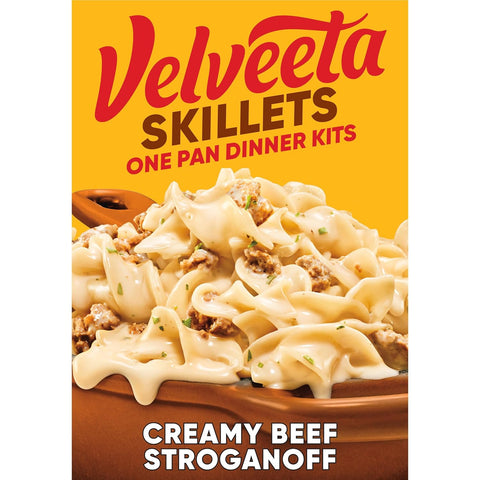 Skillets Creamy Beef Stroganoff One Pan Dinner Kit with Cheese Sauce (Pasta & Seasonings, 11.6 Oz Box)