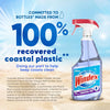 Glass and Window Cleaner Spray Bottle, Ammonia Free, Bottle Made from 100% Recovered Coastal Plastic, Surface Cleaning Spray, Crystal Rain Scent, 32 Fl Oz
