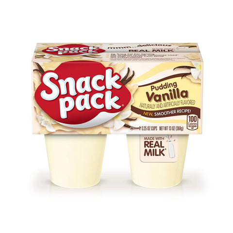 Vanilla Flavored Pudding, 4 Count Pudding Cups