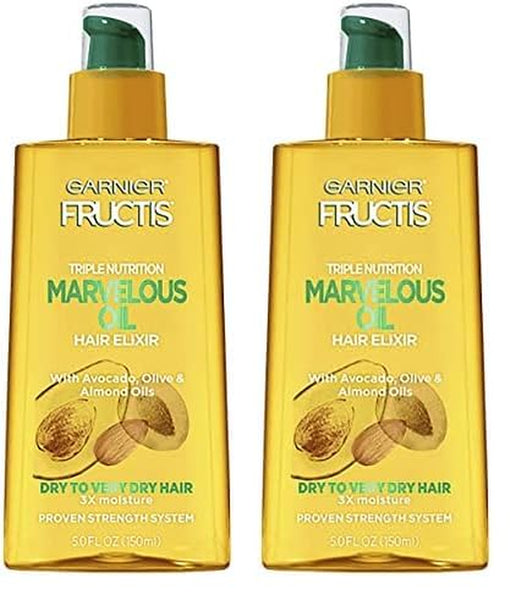 Fructis Triple Nutrition Marvelous Oil Hair Elixir, 5.0 Fl Oz, 1 Count (Packaging May Vary) (Pack of 2)