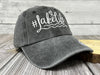 Embroidered Lake Life Hat Distressed for Men Women, Washed Black Cotton Adjustable Beach Life Unisex Baseball Cap Dad Hat