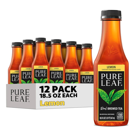 Iced Tea, Sweetened Lemon, Real Brewed Tea, 18.5 Fl Oz Bottles (Pack of 12)