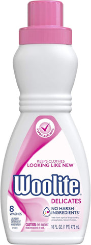 Delicates Hypoallergenic Liquid Laundry Detergent, 8 Loads, 16Oz, Hand & Machine Wash