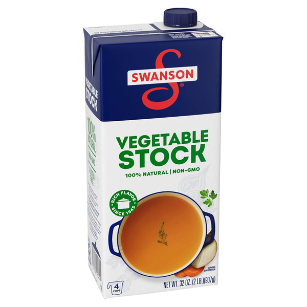 Swanson 100% Natural, Gluten Free Vegetable Stock, 32 Oz Carton