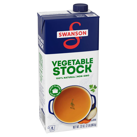 Swanson 100% Natural, Gluten Free Vegetable Stock, 32 Oz Carton