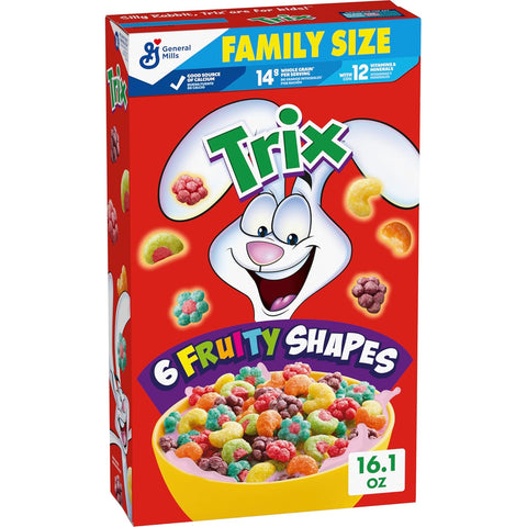 Fruity Breakfast Cereal, 6 Fruity Shapes, Whole Grain, Family Size, 16.1 OZ