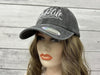 Embroidered Lake Life Hat Distressed for Men Women, Washed Black Cotton Adjustable Beach Life Unisex Baseball Cap Dad Hat