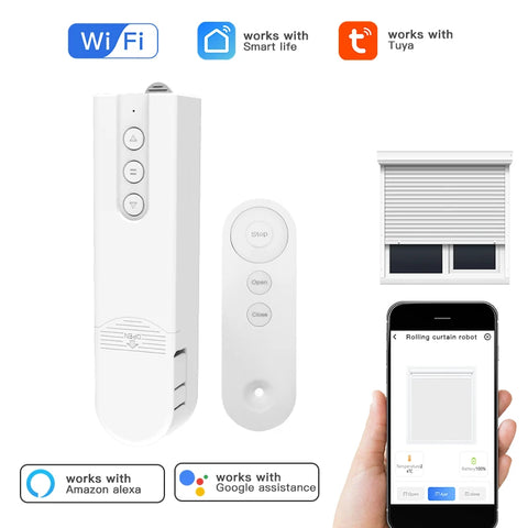 Tuya Smart Blind Motor Wifi Automatic Electric Roller Shutter Shadows App Control Curtain Driver Alexa Google Home Assistant