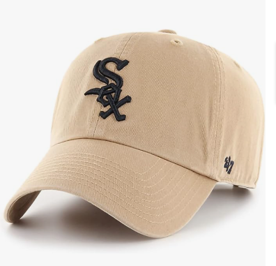 Branded MLB Khaki Primary Logo Clean Up Adjustable Strap Baseball Dad Hat Cap, Adult One Size Fits All