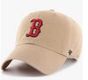 Branded MLB Khaki Primary Logo Clean Up Adjustable Strap Baseball Dad Hat Cap, Adult One Size Fits All