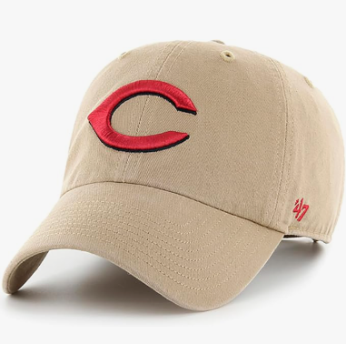 Branded MLB Khaki Primary Logo Clean Up Adjustable Strap Baseball Dad Hat Cap, Adult One Size Fits All