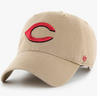 Branded MLB Khaki Primary Logo Clean Up Adjustable Strap Baseball Dad Hat Cap, Adult One Size Fits All