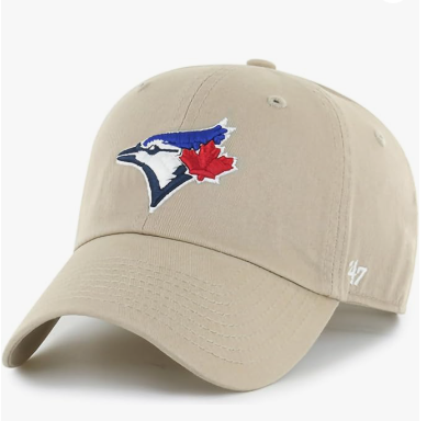 Branded MLB Khaki Primary Logo Clean Up Adjustable Strap Baseball Dad Hat Cap, Adult One Size Fits All