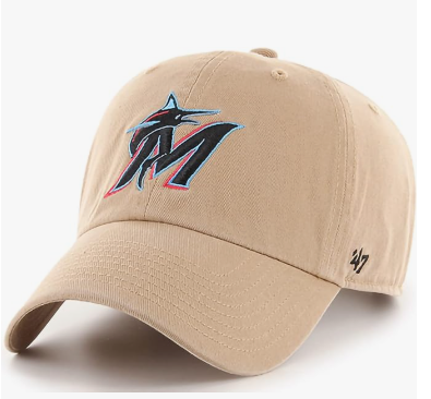 Branded MLB Khaki Primary Logo Clean Up Adjustable Strap Baseball Dad Hat Cap, Adult One Size Fits All