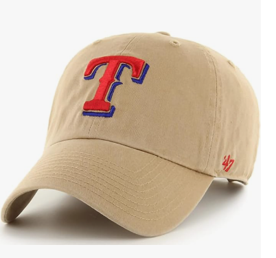 Branded MLB Khaki Primary Logo Clean Up Adjustable Strap Baseball Dad Hat Cap, Adult One Size Fits All