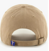 Branded MLB Khaki Primary Logo Clean Up Adjustable Strap Baseball Dad Hat Cap, Adult One Size Fits All