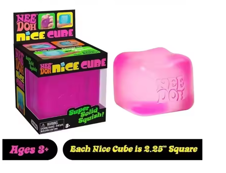Schylling Needoh Nice Cube Sensory Nice-Sicle Stress Relief Squishy Cube Anti-Anxiety Squeeze Object For Focus ADHD Population