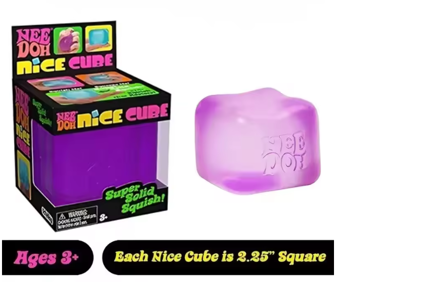 Schylling Needoh Nice Cube Sensory Nice-Sicle Stress Relief Squishy Cube Anti-Anxiety Squeeze Object For Focus ADHD Population