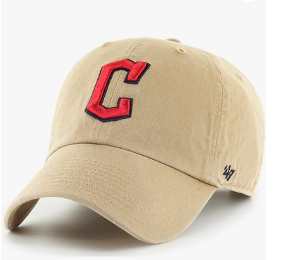 Branded MLB Khaki Primary Logo Clean Up Adjustable Strap Baseball Dad Hat Cap, Adult One Size Fits All