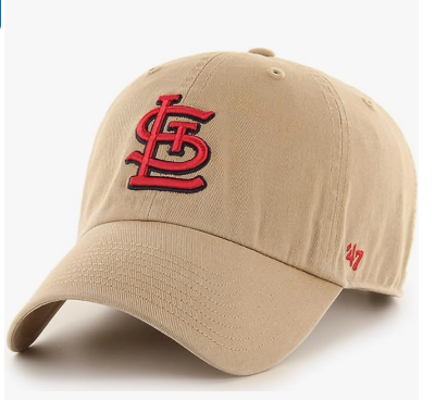 Branded MLB Khaki Primary Logo Clean Up Adjustable Strap Baseball Dad Hat Cap, Adult One Size Fits All