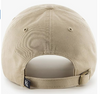 Branded MLB Khaki Primary Logo Clean Up Adjustable Strap Baseball Dad Hat Cap, Adult One Size Fits All