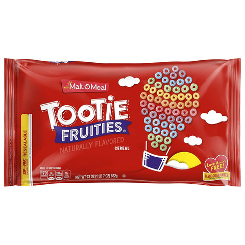 Tootie Fruities Breakfast Cereal, Colorful and Fruity Cereal for the Family, Family Cereal Size, 23 OZ Resealable Cereal Bag