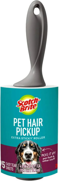 Pet Hair Pickup Extra Sticky Lint Roller, Designed for Removing Fur + Fluff on Couches, Clothes, Dog and Cat Beds, & More, 1 Pack, 95 Easy-Tear Adhesive Sheets Total